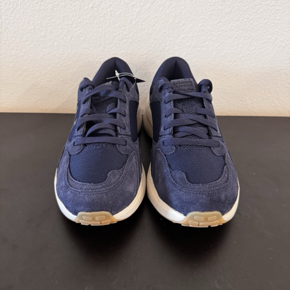 Under Armour Men Edge Suede Midnight Navy Casual Shoes 8.5 3027731-411 NWB - Picture 4 of 12